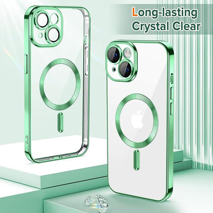 MagSafe Case for Apple iPhone 14, Techsuit, Luxury Crystal, Light Green