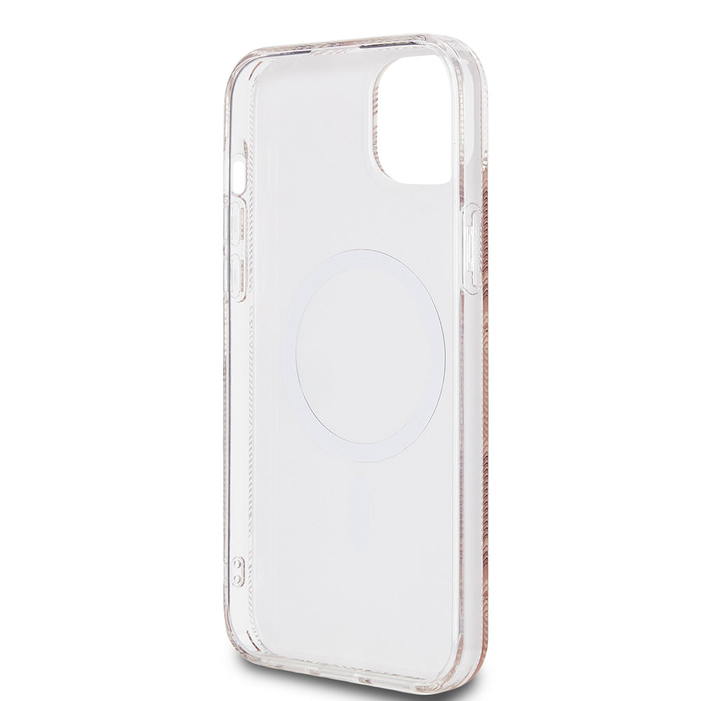 MagSafe Case for Apple iPhone 15 Plus, Guess, IML Gcube, Brown