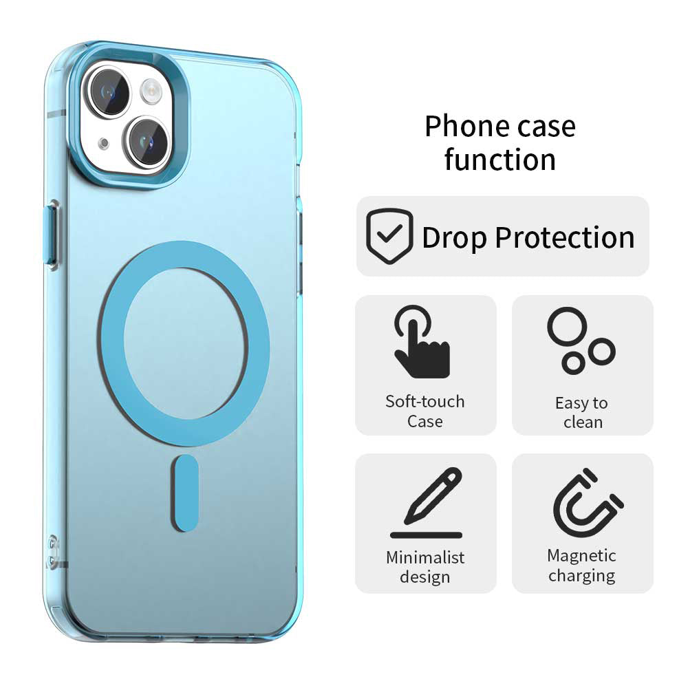 MagSafe Case for Apple iPhone 15 Plus, Techsuit, CandyCase, Blue