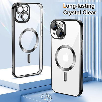 MagSafe Case for Apple iPhone 15 Plus, Techsuit, Luxury Crystal, Black