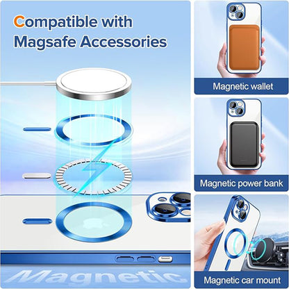 MagSafe Case for Apple iPhone 15 Plus, Techsuit, Luxury Crystal, Black