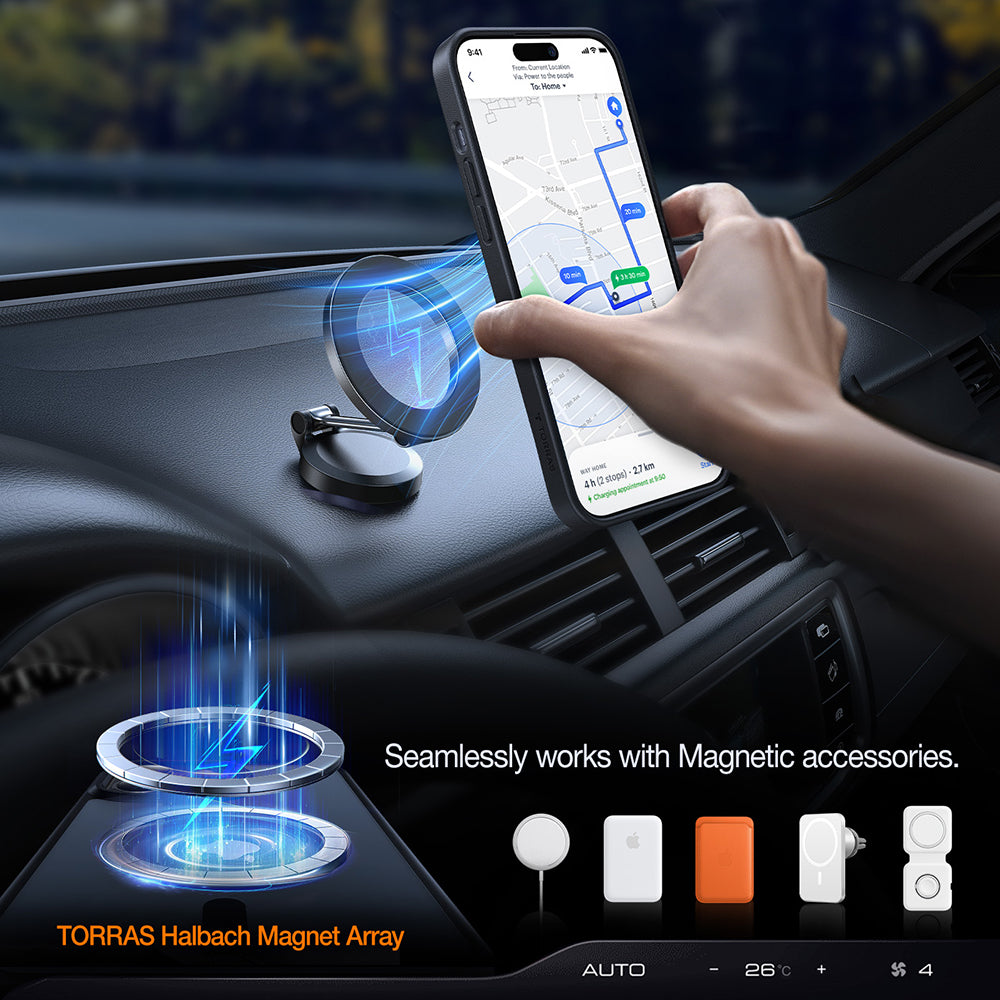 MagSafe Case for Apple iPhone 15 Plus, Torras, Pstand, Black