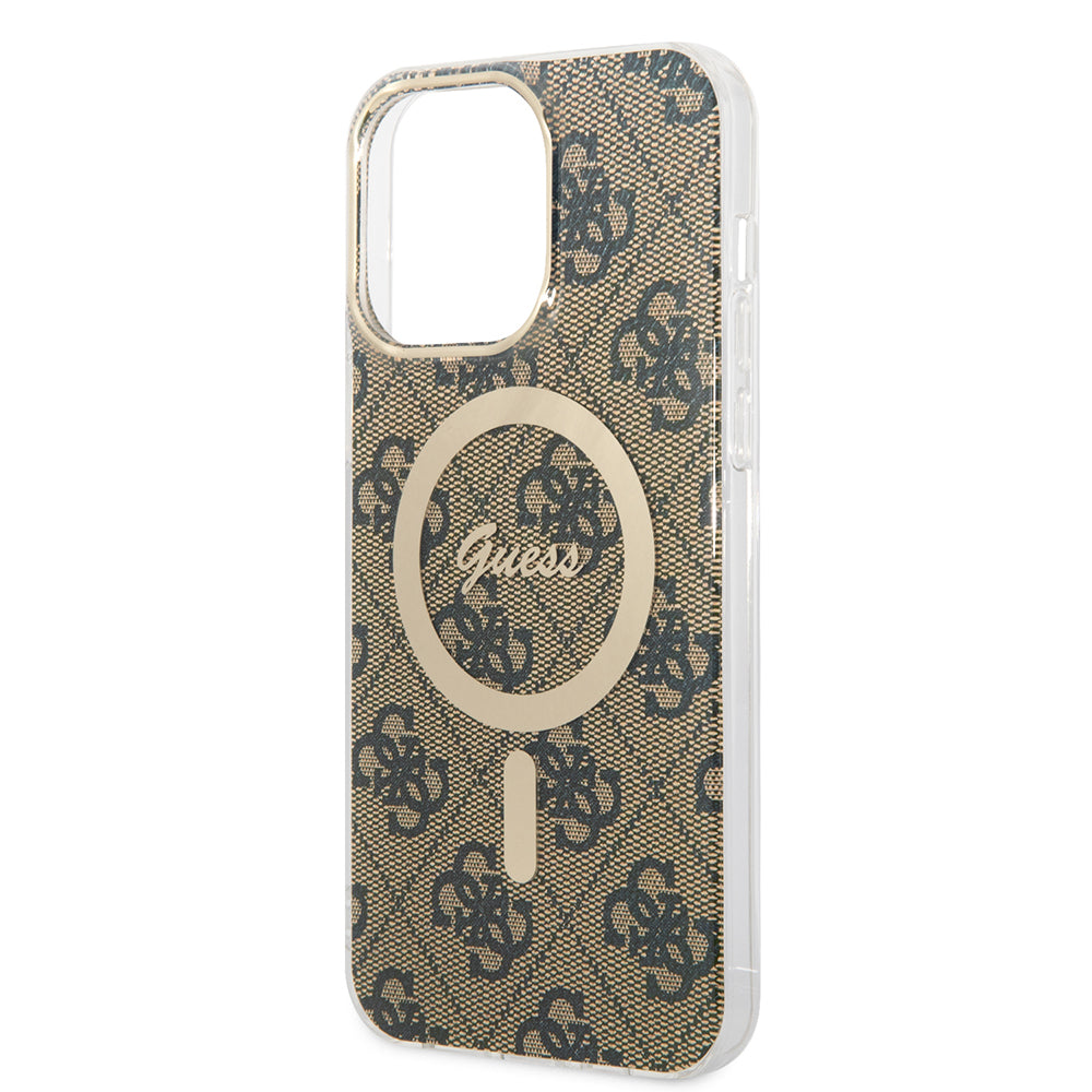 MagSafe Case for Apple iPhone 15 Pro, Guess, 4G IML, Brown