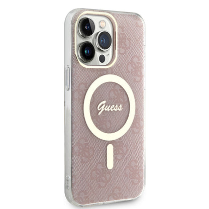 MagSafe Case for Apple iPhone 15 Pro, Guess, IML 4G, Pink