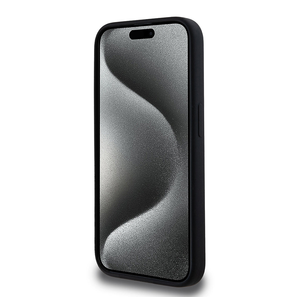 MagSafe Case for Apple iPhone 15 Pro, Karl Lagerfeld, Karl & Choupette Silicone, Black