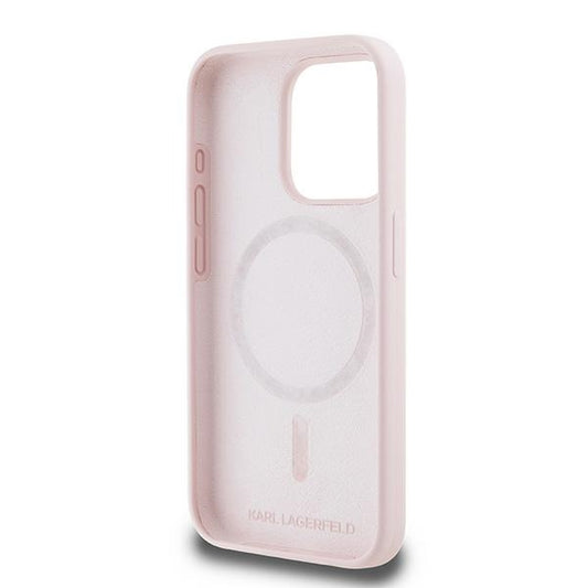 MagSafe Case for Apple iPhone 15 Pro Max, Karl Lagerfeld, Karl & Choupette Silicone, Pink