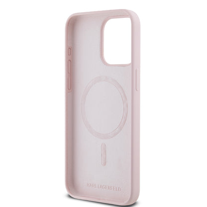 MagSafe Case for Apple iPhone 15 Pro Max, Karl Lagerfeld, Silicone Ring Karl & Choupette, Pink