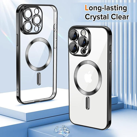 MagSafe Case for Apple iPhone 15 Pro Max, Techsuit, Luxury Crystal, Black