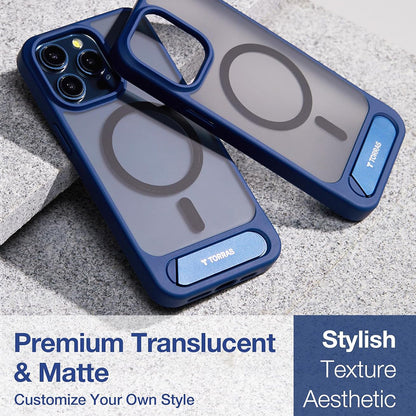 MagSafe Case for Apple iPhone 15 Pro Max, Torras, Pstand, Navy Blue