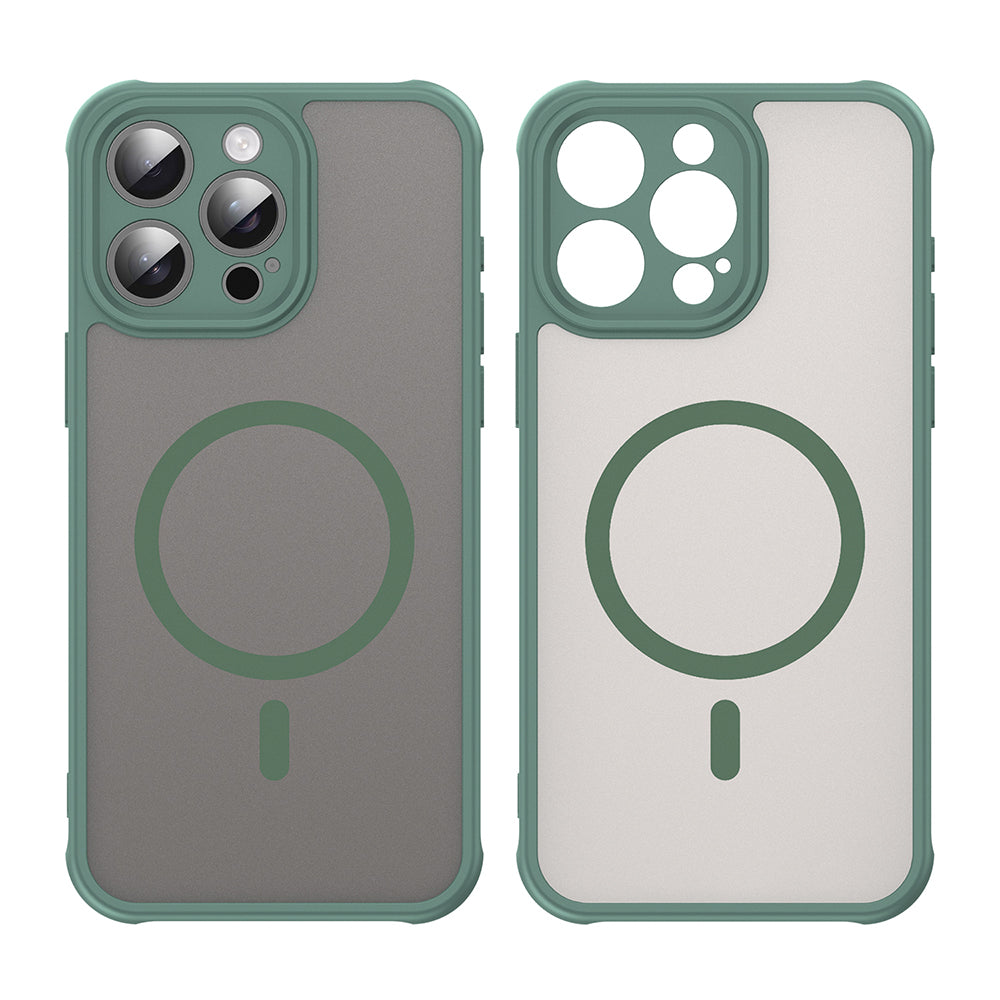 MagSafe Case for Apple iPhone 15 Pro, Techsuit, HaloFrost II, Green