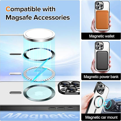 MagSafe Case for Apple iPhone 15 Pro, Techsuit, Luxury Crystal, Black