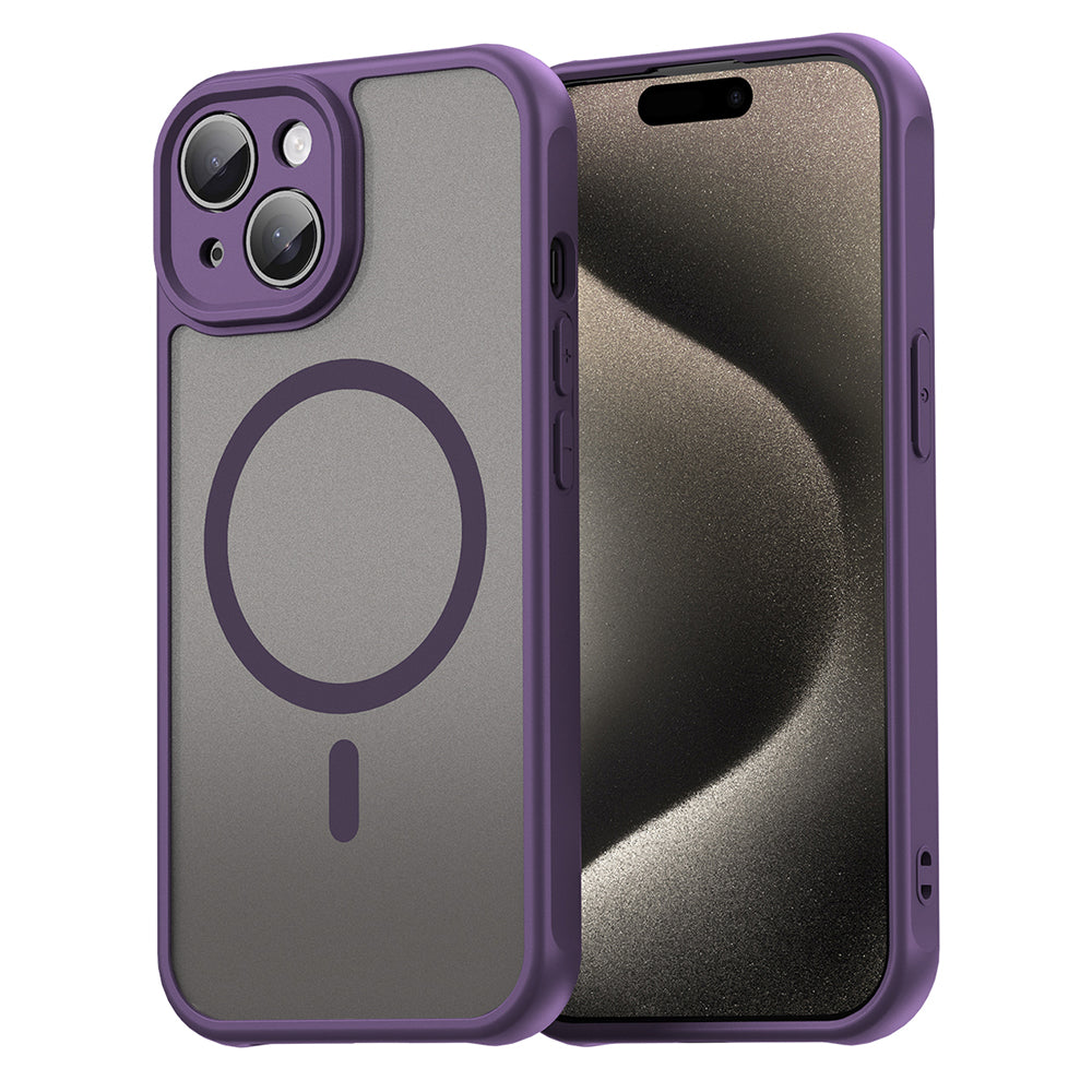 MagSafe Case for Apple iPhone 15, Techsuit, HaloFrost II, Purple