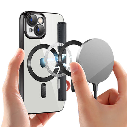 MagSafe Case for Apple iPhone 15, Techsuit, SmartMag Book, Black