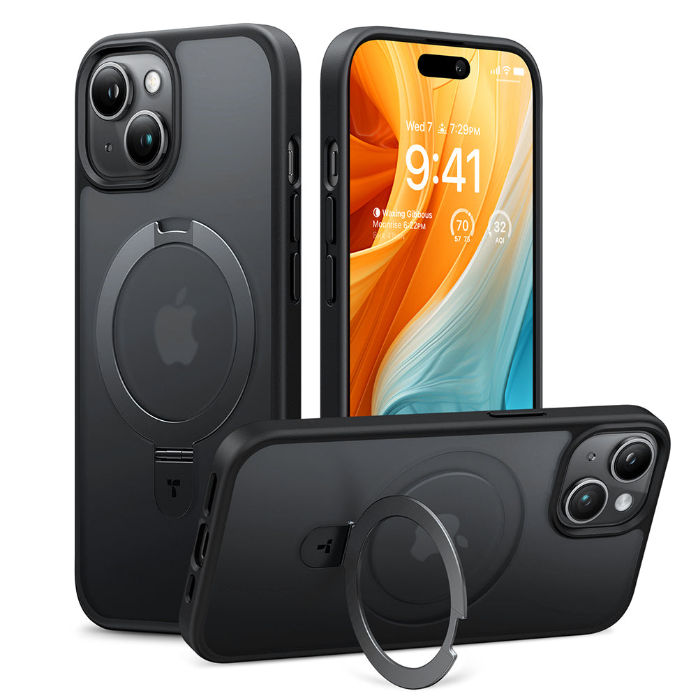 MagSafe Case for Apple iPhone 15, Torras, Ostand, Black