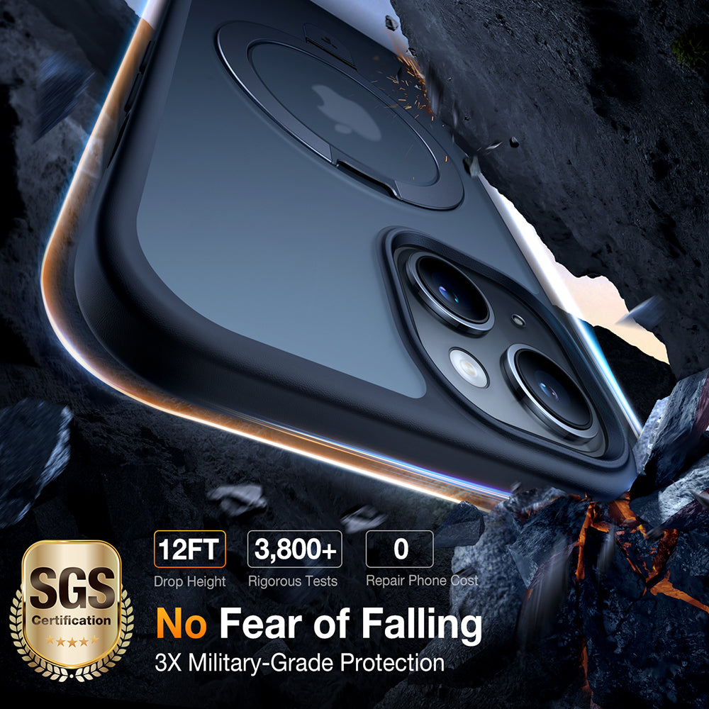 MagSafe Case for Apple iPhone 15, Torras, Ostand, Black