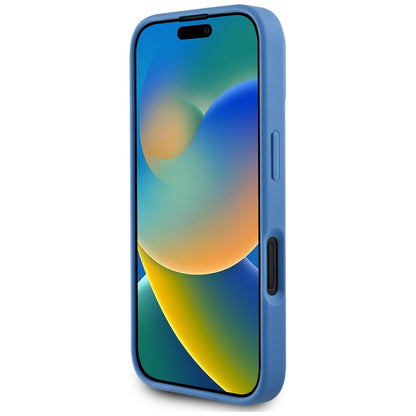 MagSafe Case for Apple iPhone 16, Guess, 4G Circle Classic Logo, Blue