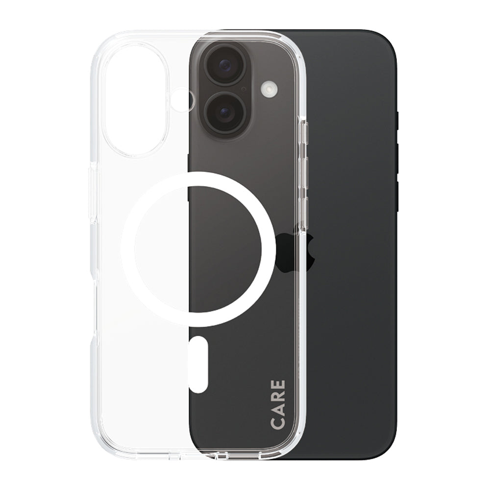 MagSafe Case for Apple iPhone 16, PanzerGlass, Urban Combat Care, White Transparent