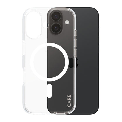 MagSafe Case for Apple iPhone 16, PanzerGlass, Urban Combat Care, White Transparent