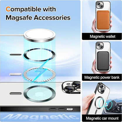 MagSafe Case for Apple iPhone 16 Plus, Techsuit, Luxury Crystal, Black