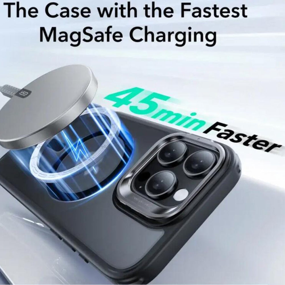 MagSafe Case for Apple iPhone 16 Pro, ESR, Classic Hybrid Kickstand Slide, Satin Black