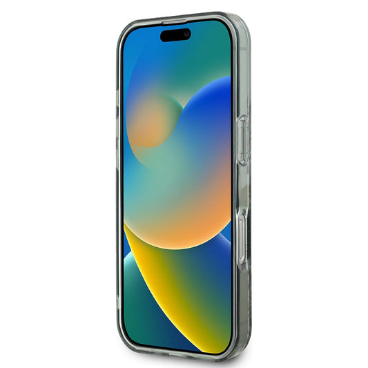 MagSafe Case for Apple iPhone 16 Pro, Guess, IML Flower & Tonal Circle, Green