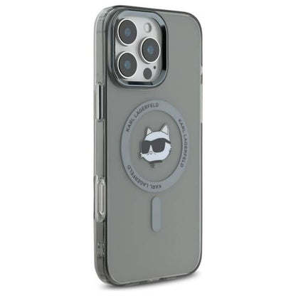 MagSafe Case for Apple iPhone 16 Pro, Karl Lagerfeld, IML Metal Choupette's Head, Black