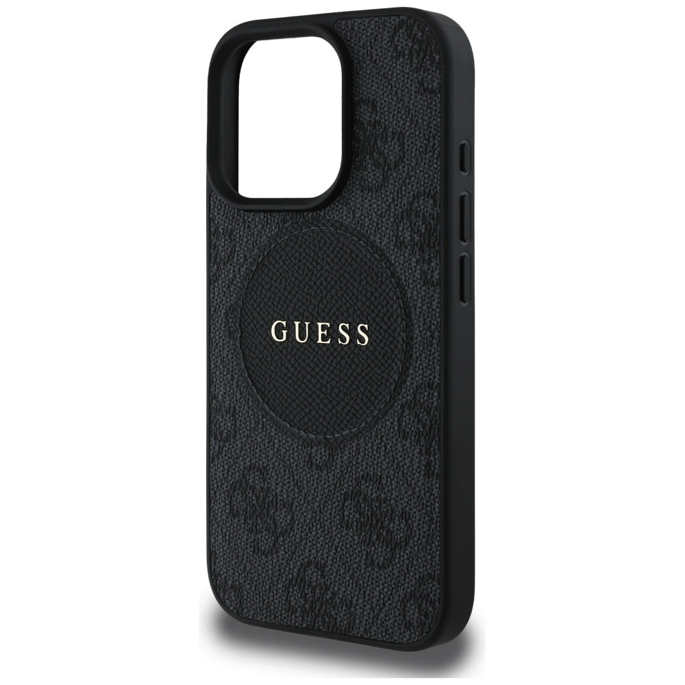 MagSafe Case for Apple iPhone 16 Pro Max, Guess, 4G Circle Classic Logo, Black