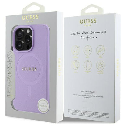 MagSafe Case for Apple iPhone 16 Pro Max, Guess, Saffiano, Purple