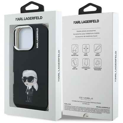 MagSafe Case for Apple iPhone 16 Pro Max, Karl Lagerfeld, IML Aquarelle Karl Logo, Black