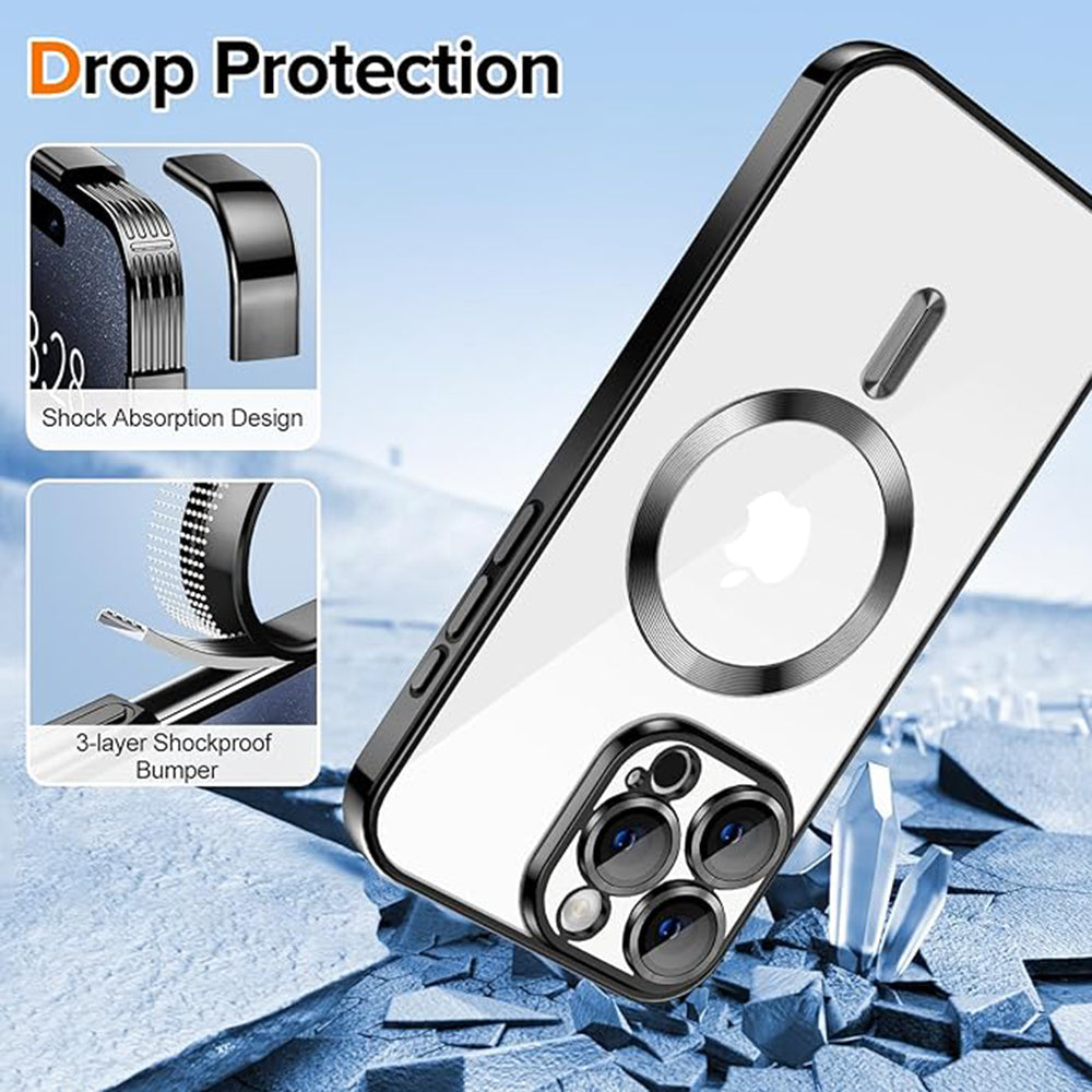 MagSafe Case for Apple iPhone 16 Pro Max, Techsuit, Luxury Crystal, Red