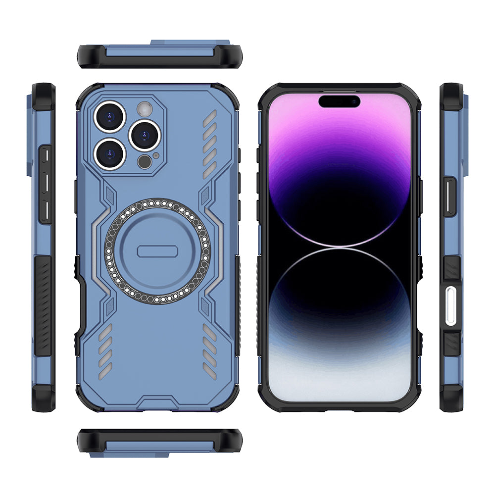 MagSafe Case for Apple iPhone 16 Pro, Techsuit, ArmorMag, Blue