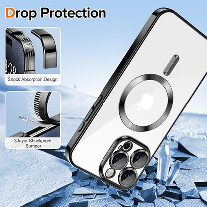 MagSafe Case for Apple iPhone 16 Pro, Techsuit, Luxury Crystal, Light Green