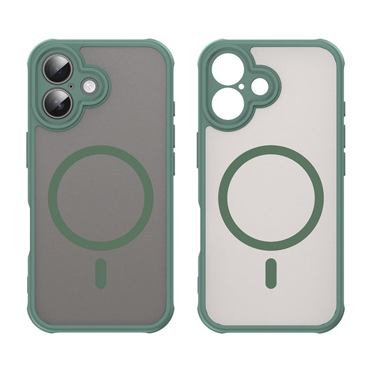 MagSafe Case for Apple iPhone 16, Techsuit, HaloFrost II, Green