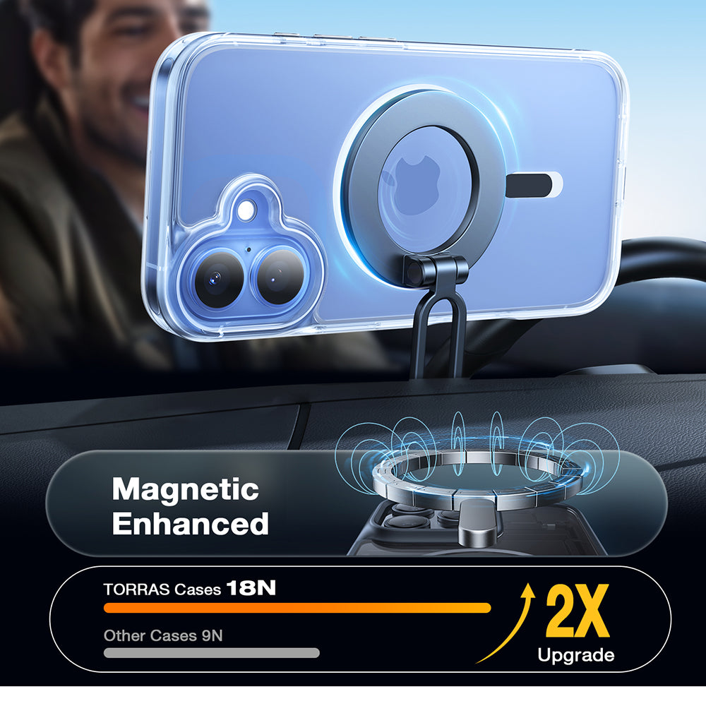 MagSafe Case for Apple iPhone 16, Torras, Diamond, Transparent