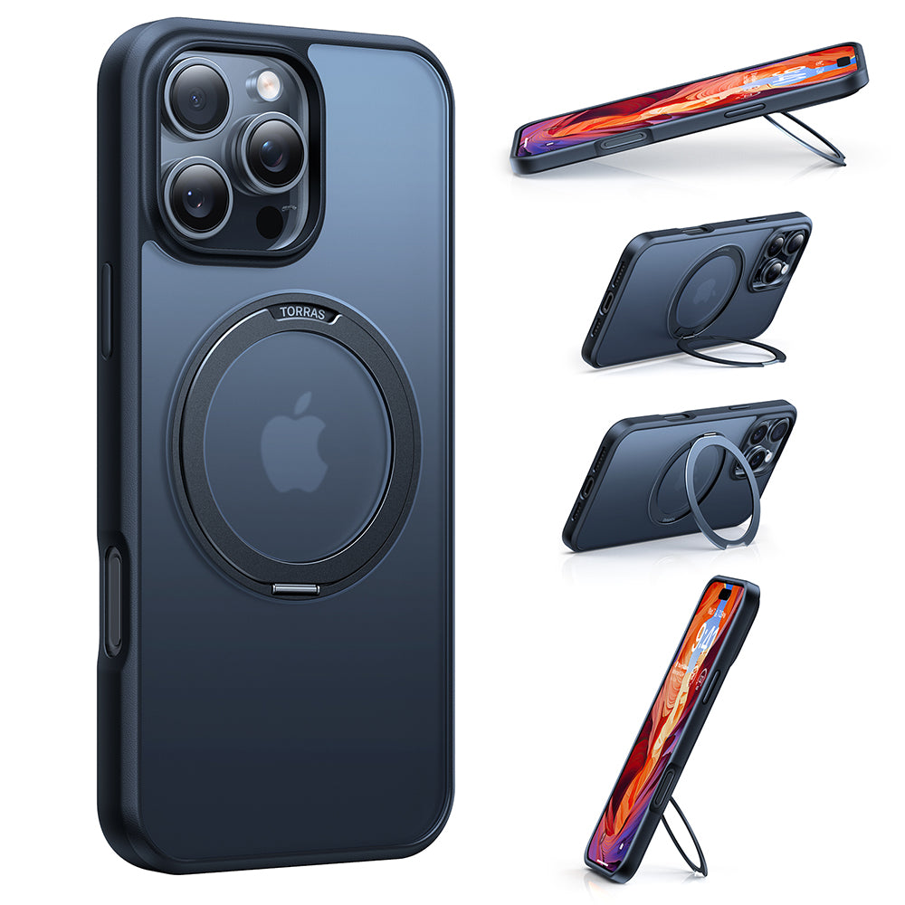 MagSafe Case for Apple iPhone 16, Torras, Ostand Pro, Black