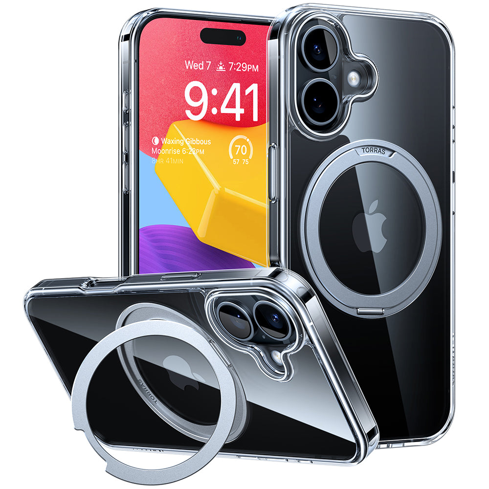 MagSafe Case for Apple iPhone 16, Torras, Ostand Pro, Transparent