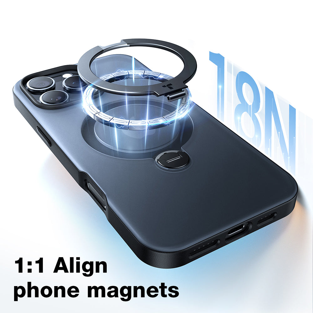 MagSafe Case for Apple iPhone 16, Torras, Ostand Spin, Transparent