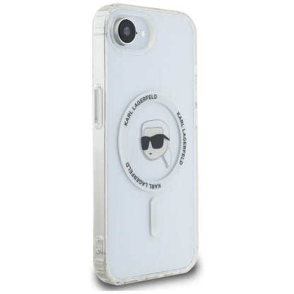 MagSafe Case for Apple iPhone 16e, Karl Lagerfeld, IML Karl's Head, White