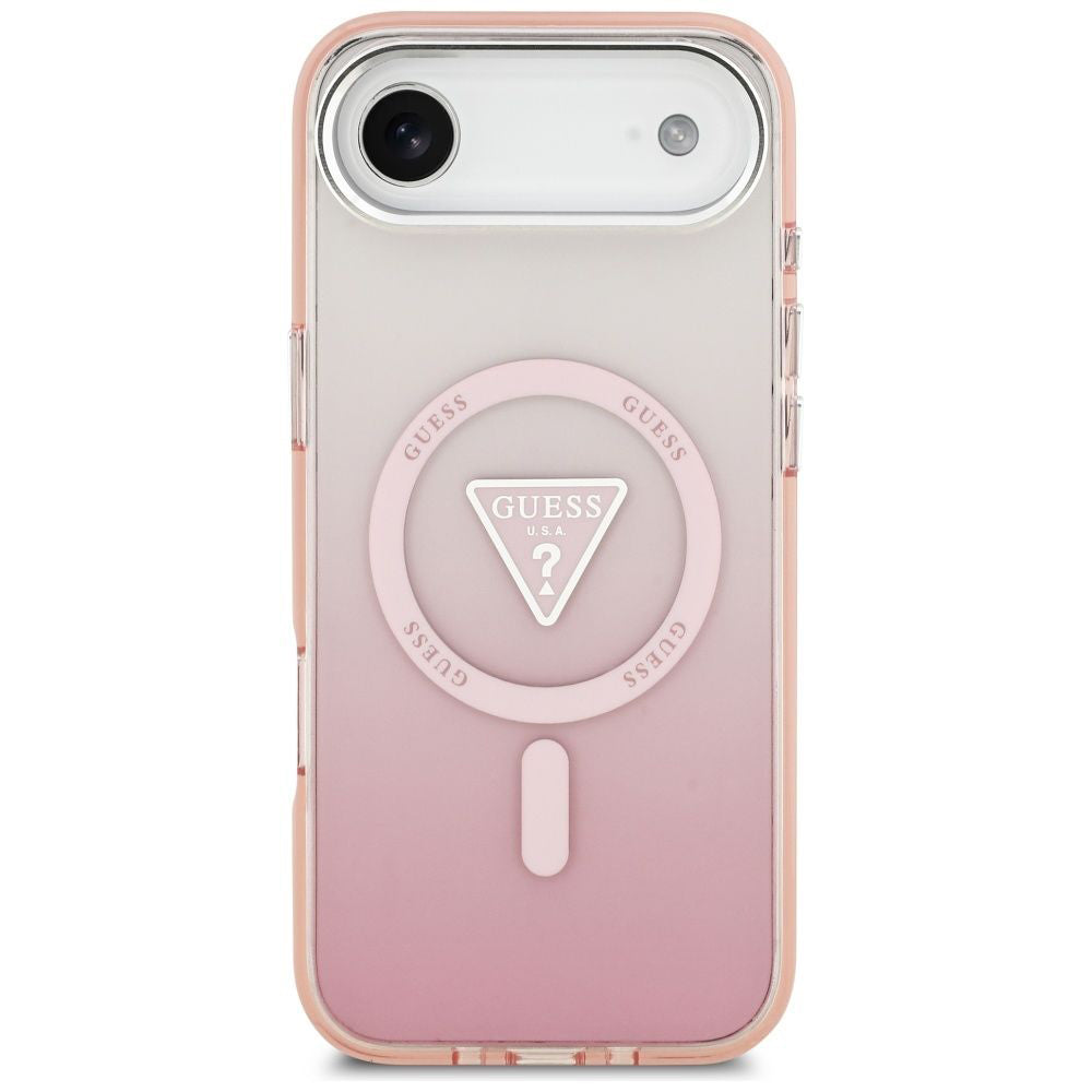 MagSafe Case for Apple iPhone 17 Air, Guess, IML Gradient Triangle Logo, Pink