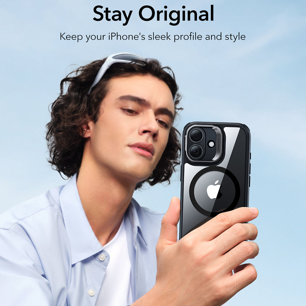 MagSafe Case for Apple iPhone 17, ESR, Classic Hybrid Kickstand, Transparent Black