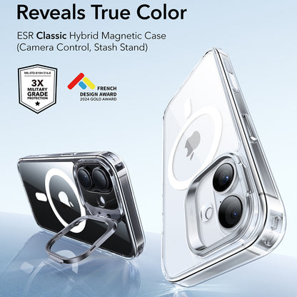 MagSafe Case for Apple iPhone 17, ESR, Classic Hybrid Kickstand, Transparent