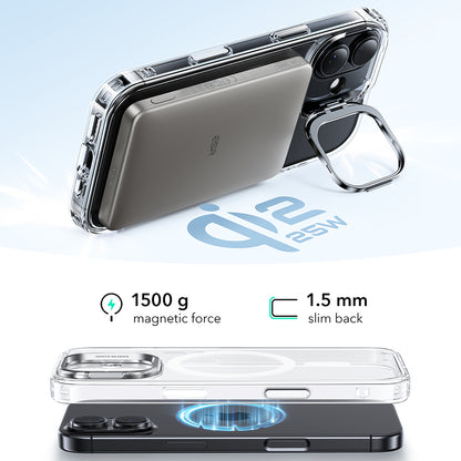 MagSafe Case for Apple iPhone 17, ESR, Classic Hybrid Kickstand, Transparent