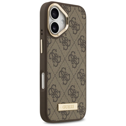 MagSafe Case for Apple iPhone 17, Guess, 4G Logo Plate, Brown