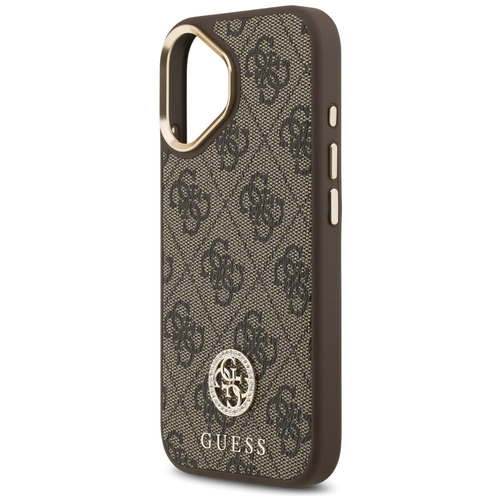 MagSafe Case for Apple iPhone 17, Guess, 4G Strass Logo, Brown