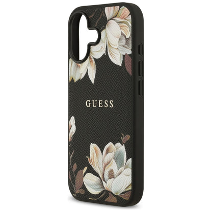 MagSafe Case for Apple iPhone 17, Guess, Grained Flowers, Black
