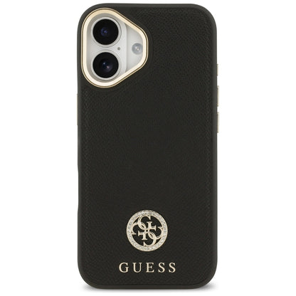 MagSafe Case for Apple iPhone 17, Guess, Grained Strass Logo, Black