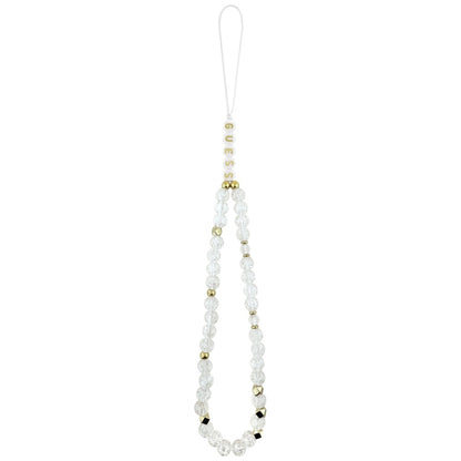 MagSafe Case for Apple iPhone 17, Guess, IML Flowers with Pearl Strap, White