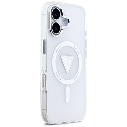 MagSafe Case for Apple iPhone 17, Guess, IML Gradient Triangle Logo, Transparent