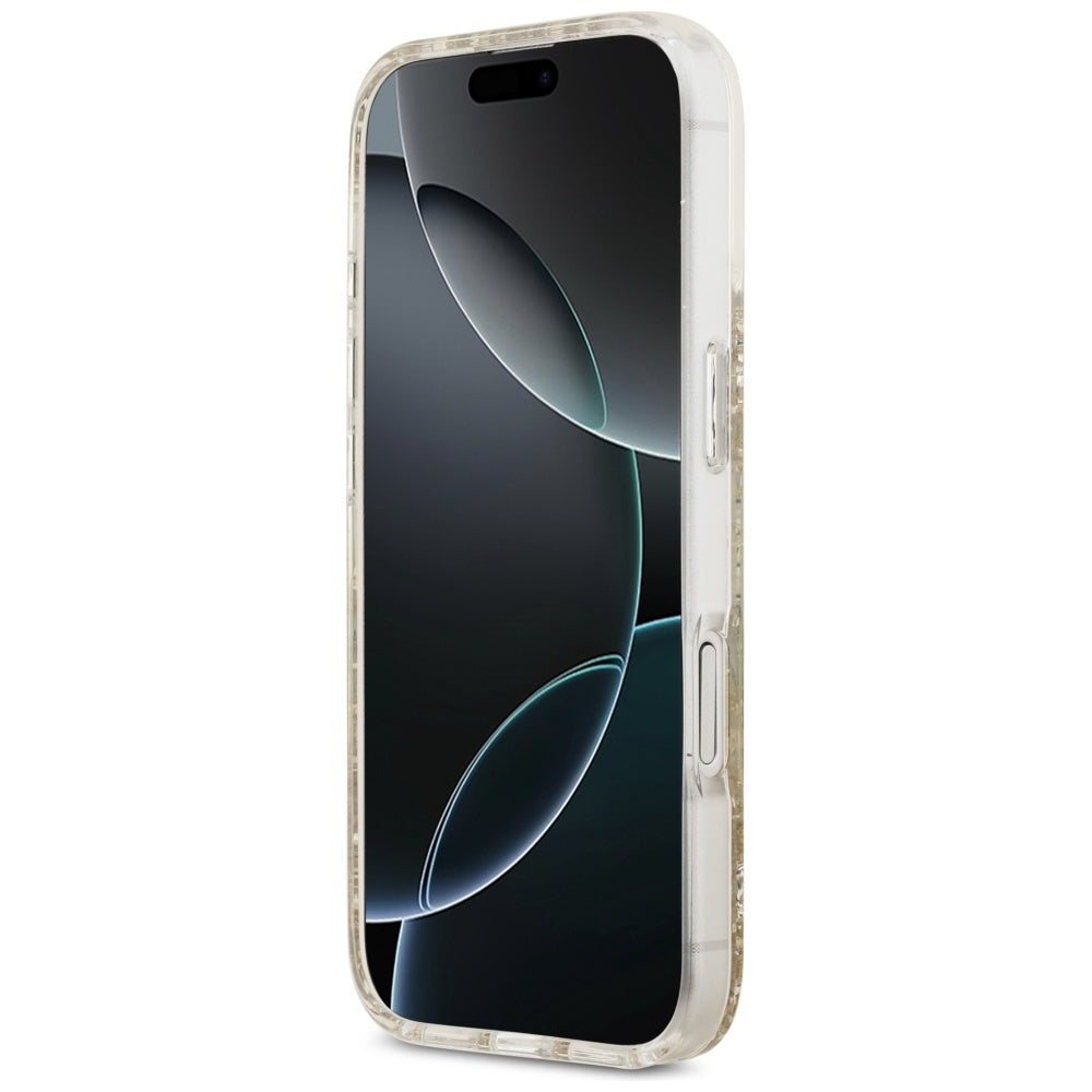 MagSafe Case for Apple iPhone 17, Guess, Resin Bottom Glitter, Gold