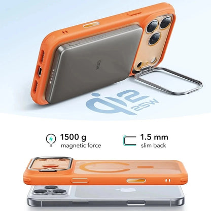 MagSafe Case for Apple iPhone 17 Pro, ESR, Classic Hybrid Kickstand Slide, Satin Orange